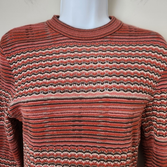 Free People | 70's Boho Groovy Knit 100% Cotton Bodycon Mini Dress - Size M - Picture 5 of 11